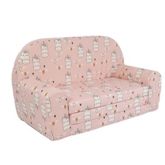 KLEINES KINDER-KLAPPSOFA 51 EINHORN ROSA