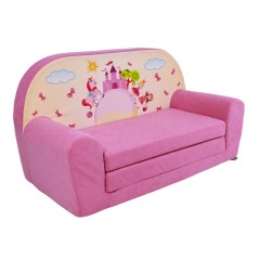 KLEINES KINDER-KLAPPSOFA 09 ROSA MIT REISSVERSCHLUSS