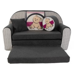 GROSSES KINDER SCHLAFSOFA 56 TEDDY STREIFEN