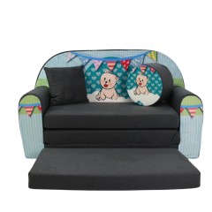 GROSSES KINDER SCHLAFSOFA 53 TEDDY GRÜN