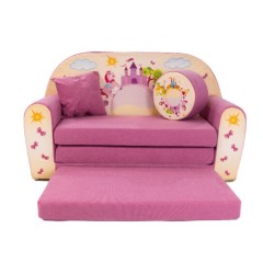 GROSSES KINDER SCHLAFSOFA 09 ROSA MIT REISSVERSCHLUSS