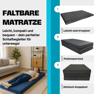 Klappmatratze Gästematratze im im VW-GTD-Karomuster – Größe 