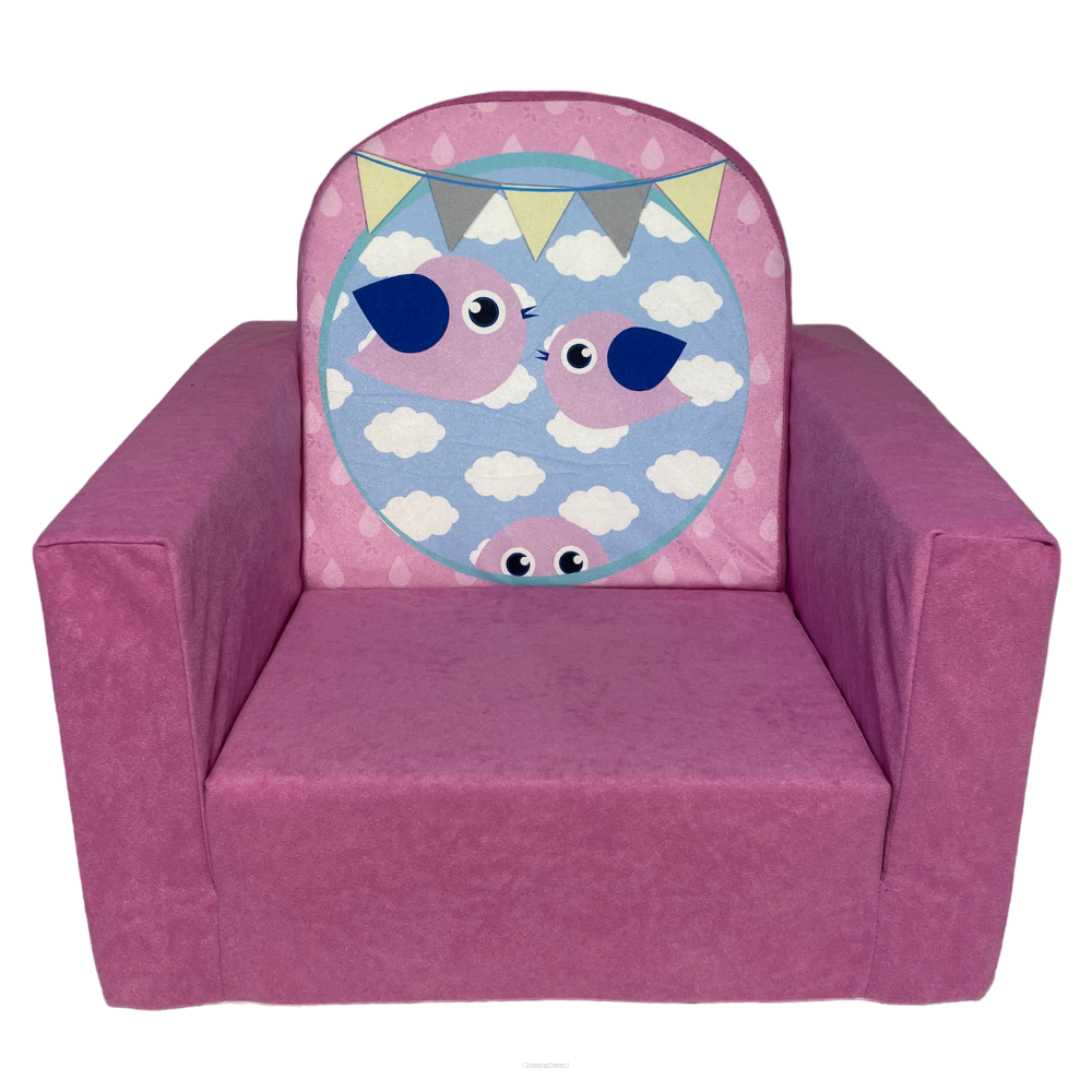 Ausklappbarer Kindersessel Bird Pink