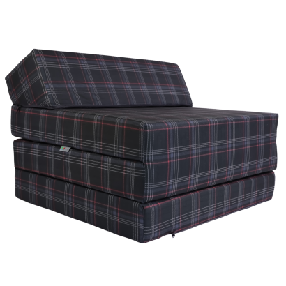 Klappmatratze Gästematratze mit Kopfteil VW-GTI-Karomuster Größe 200x70x10cm