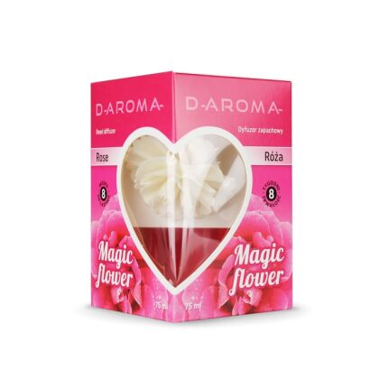 Duftdiffuser mit Blume D-aroma Flower Power 75ml Rose – Blumige Eleganz in Deinem Zuhause