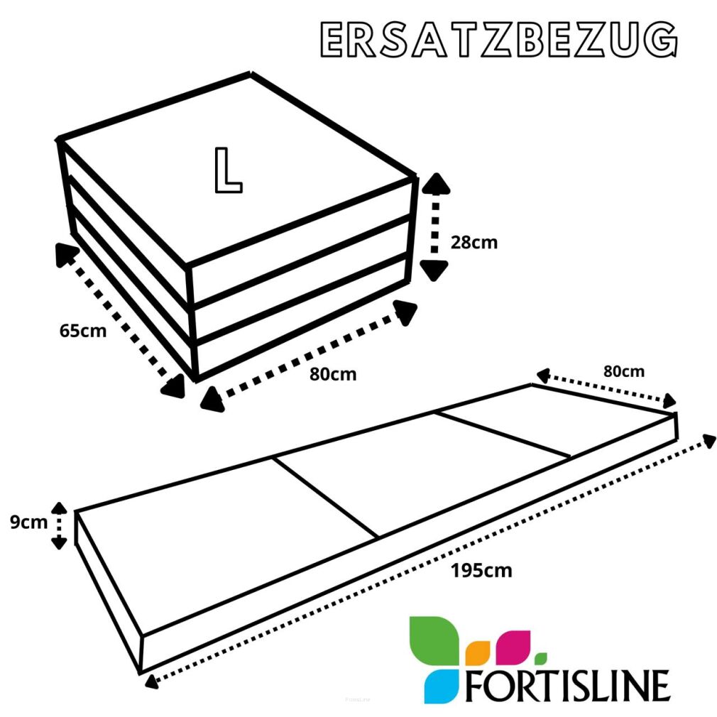 Ersatzbezug für Matratze in der Größe L (195x80x9 cm)