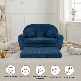 Sofa Rosalia  - Ausklappbares Kindersofa aus Cord mit Verlängerung - 2