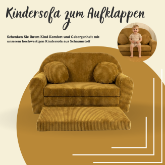 Sofa Rosalia  - Ausklappbares Kindersofa aus Cord mit Verlängerung - 4