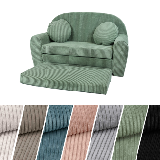 Sofa Rosalia  - Ausklappbares Kindersofa aus Cord mit Verlängerung - 42