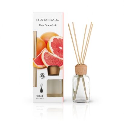 Duftdiffuser D-aroma Reed Diffuser 100ml Pink Grapefruit – Energetische Frische in Deinem Zuhause