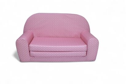 Kindersofa MINI Kindercouch W386_70 Rosa Punkte Weiss