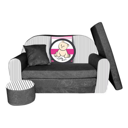 Kindersofa zum Aufklappen - Bärchen Streifen