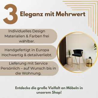 Design-Barhocker Glam Elegance – Luxus Hocker mit Metallgestell & Polsterung nach Maß - 3