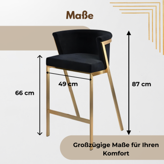 Design-Barhocker Glam Elegance – Luxus Hocker mit Metallgestell & Polsterung nach Maß - 4