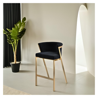 Design-Barhocker Glam Elegance – Luxus Hocker mit Metallgestell & Polsterung nach Maß - 9
