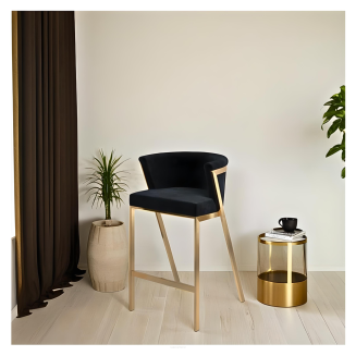 Design-Barhocker Glam Elegance – Luxus Hocker mit Metallgestell & Polsterung nach Maß - 10