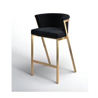 Design-Barhocker Glam Elegance – Luxus Hocker mit Metallgestell & Polsterung nach Maß - 8
