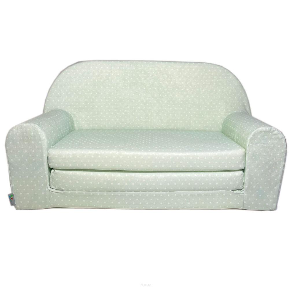 Kindersofa MINI Kindercouch W386_69 Minze Punkte Weiss