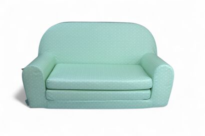 Kindersofa MINI Kindercouch W386_69 Minze Punkte Weiss