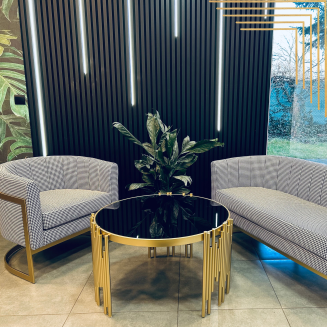 Exklusiver runder Couchtisch aus Edelstahl – Glamour fürs Wohnzimmer - 8