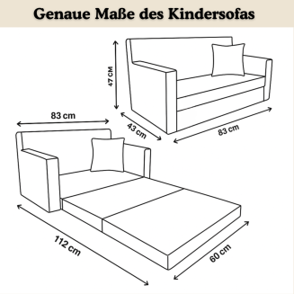 Kindersofa Rosalia aus Kuschel-Cord – Stilvoll, sicher und perfekt für Spiel und Entspannung - 2