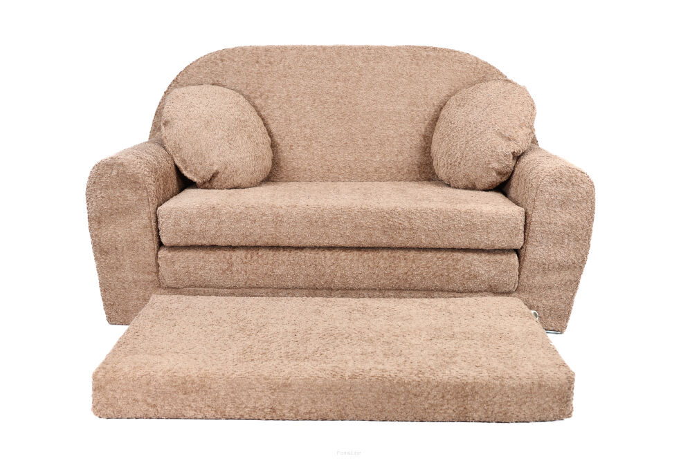 Sofa David  - Ausklappbares Kindersofa aus Teddystoff mit Verlängerung - in 6 Farben