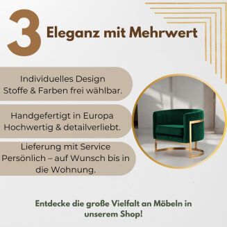 Glam Elegance – Design-Sessel mit Edelstahlrahmen - 11
