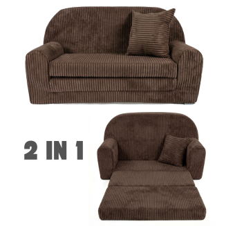 Mini-Sofa Rosalia - Ausklappbares Kindersofa aus Cord - 16