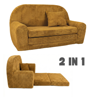 Mini-Sofa Rosalia - Ausklappbares Kindersofa aus Cord - 11