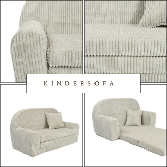 Mini-Sofa Rosalia - Ausklappbares Kindersofa aus Cord - 21