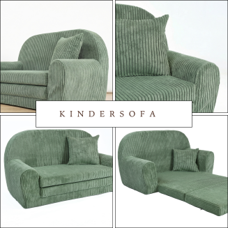 Mini-Sofa Rosalia - Ausklappbares Kindersofa aus Cord - 39