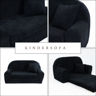 Mini-Sofa Rosalia - Ausklappbares Kindersofa aus Cord - 40
