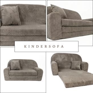 Mini-Sofa Rosalia - Ausklappbares Kindersofa aus Cord - 43