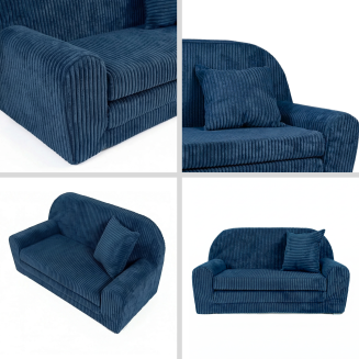 Mini-Sofa Rosalia - Ausklappbares Kindersofa aus Cord - 14