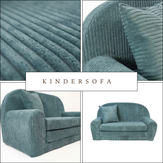 Mini-Sofa Rosalia - Ausklappbares Kindersofa aus Cord - 26