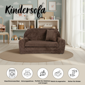 Mini-Sofa Rosalia - Ausklappbares Kindersofa aus Cord - 19