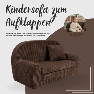 Mini-Sofa Rosalia - Ausklappbares Kindersofa aus Cord - 20