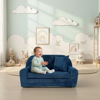 Mini-Sofa Rosalia - Ausklappbares Kindersofa aus Cord - 15