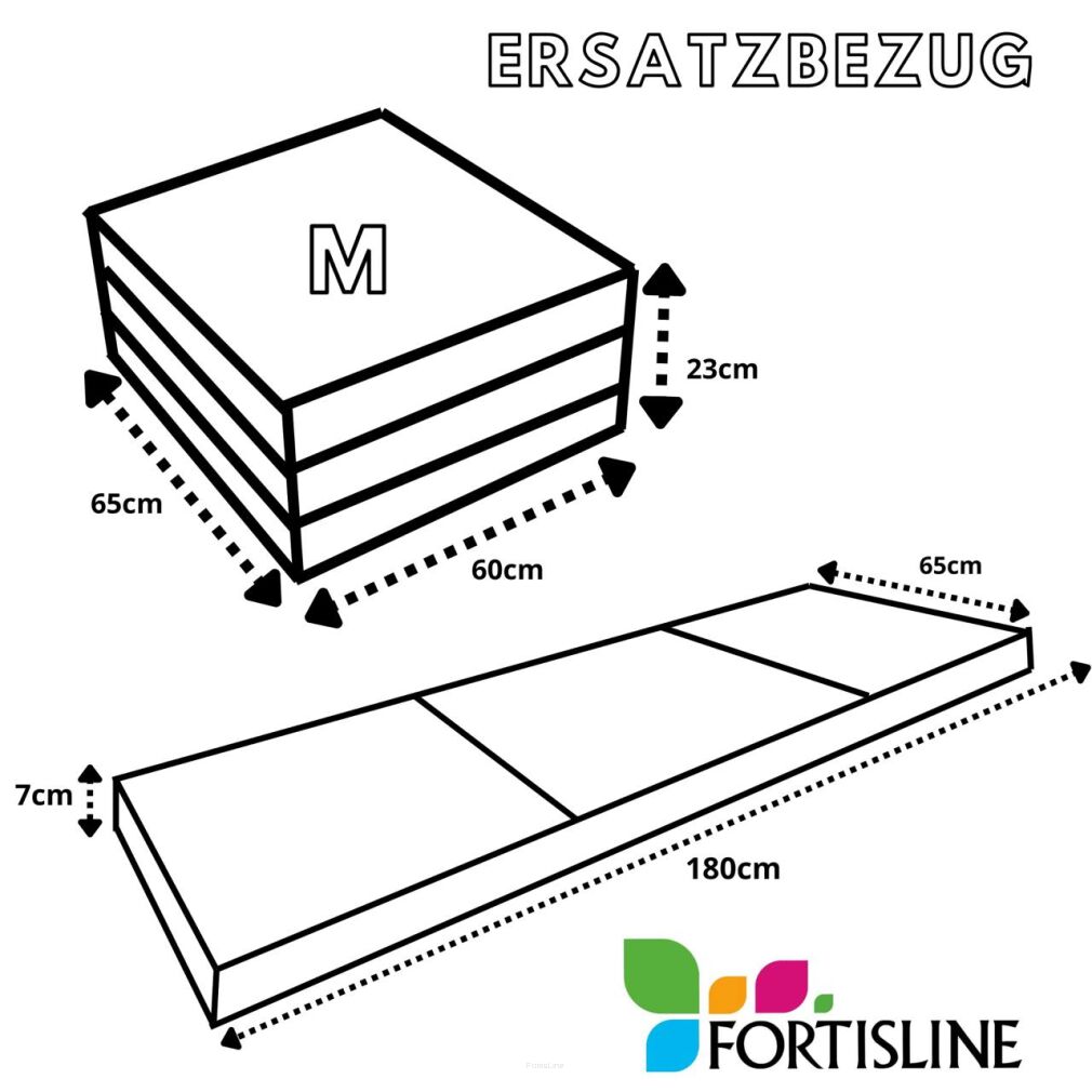 Ersatzbezug für Matratze in der Größe M (180x65x7 cm)