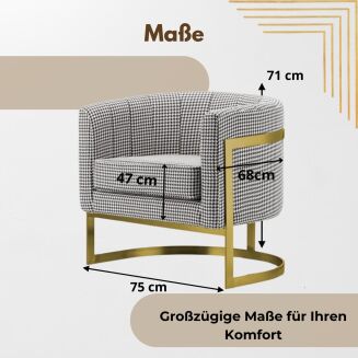 Glam Elegance Sessel – Pepita trifft Modern Glamour - 5