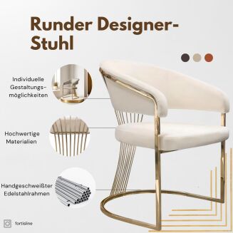 Glam Elegance Design-Stuhl – Esszimmerstuhl mit Metallgestell & Polsterung nach Maß - 4