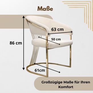 Glam Elegance Design-Stuhl – Esszimmerstuhl mit Metallgestell & Polsterung nach Maß - 5