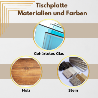 Designer-Couchtisch rund – Glam Round Gold mit schwarzer Glasplatte & Edelstahlgestell - 6