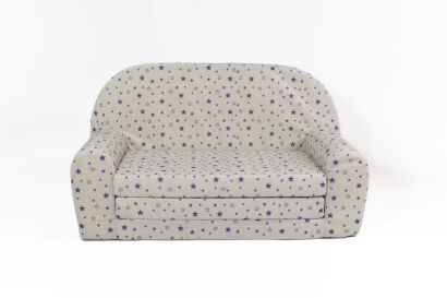 Kindersofa MINI Kindercouch W386_64 Weiss Sterne Blau