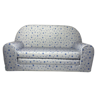 Kindersofa MINI Kindercouch W386_64 Weiss Sterne Blau